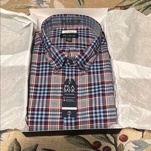 Jos. A. Bank Blue and Red Casual Button Down Shirt